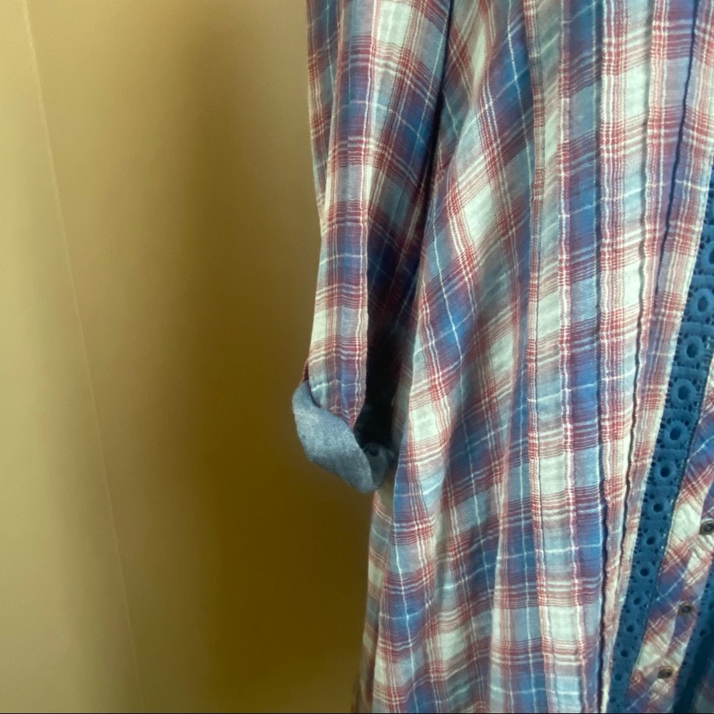 New Anthropologie Holding Horses Abita Western Plaid Shirt Dress XS - Picture 8 of 13